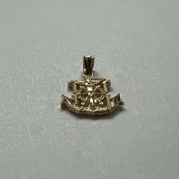 14k Solid Gold anchor Charm | Religious Charm | Birthday Gift | Real Gold | - Picture 6 of 10